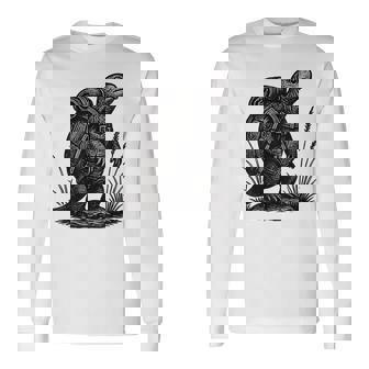 Hiking Turtle Backpacking Animals Cottagecore Reptile Long Sleeve T-Shirt | Seseable UK