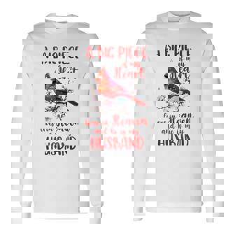 Husband Memorial A Big Piece Of My Heart Lives In Heaven Long Sleeve T-Shirt | Mazezy