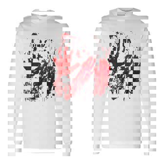 I'm Ok シャツ 血まみれ シャツ 手 血のはね 血 ステンド 長袖Tシャツ - Kawaiitshirt