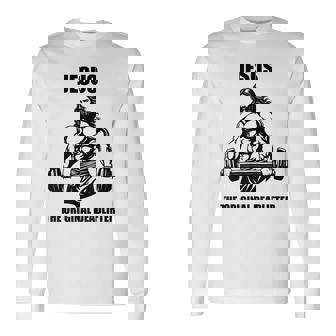 Jesucristo Dios Gimnasio Cristiano Entrenamiento Peso Muerto Cul Camiseta de manga larga - Regaloses