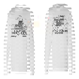 Korean Flag & Cats Korean Hello Annyeong Haseyo Long Sleeve T-Shirt - Seseable