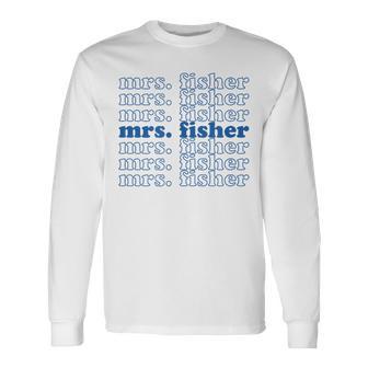 L'été Où Jeuis Devenue Jolie Mrs Fisher Blue Repeat Blue T-shirt à manches longues - Cadeauxyz