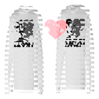 I Love Hawaii ハワイアンハートパーム レディース メンズ ボーイズ ガールズ 長袖Tシャツ - Kawaiitshirt