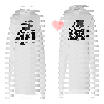 I Love Heart April Nameon A 長袖Tシャツ - Kawaiitshirt