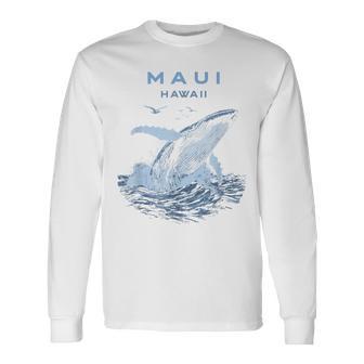 Maui Hawaii Humpback Whale Long Sleeve T-Shirt | Mazezy