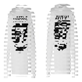 Meme 6 7 Italian Brainrot Halloween Costume Haunted By 67 Long Sleeve T-Shirt | Mazezy