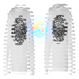 New London Connecticut CT Vintage Nautical Waves Long Sleeve T-Shirt | Mazezy