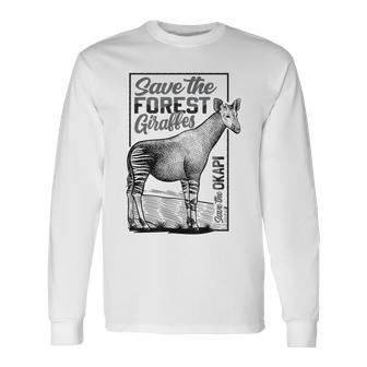 Okapi Zookeeper Save The Okapi Okapi Lover Long Sleeve T-Shirt - Thegiftio UK