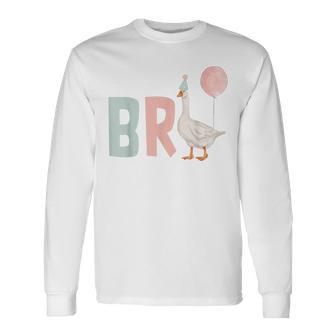 One Silly Goose Brother 1St First Birthday Family Matching Long Sleeve T-Shirt - Thegiftio UK