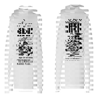 Papy Breton Motard Idée-Cadeau Humour Papi Breizh Bretagne T-shirt à manches longues - Cadeauxyz