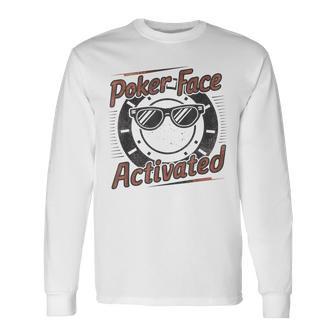 Passionnés De Cartes De Poker Texas Hold'em Activées Par Poker Face T-shirt à manches longues - Cadeauxyz