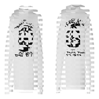 Paz Amor Y Rock And Roll Diciendo Motivo Rockero Manga Larga Camiseta de manga larga - Regaloses