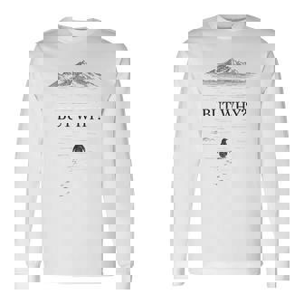 Penguin But Why Mountains Motivational Long Sleeve T-Shirt - Monsterry