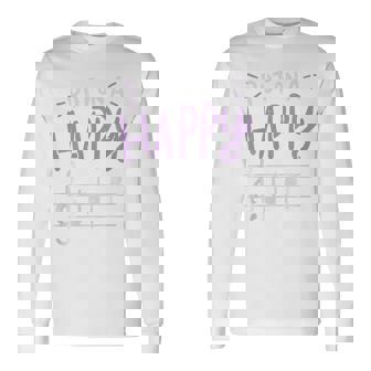 Put On A Happy Face Music Shirt Music Teacher Tshirt Long Sleeve T-Shirt | Mazezy