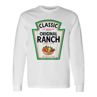 Ranch Sauce Green Salad Dressing Condiment Diy Halloween Long Sleeve T-Shirt - Thegiftio UK