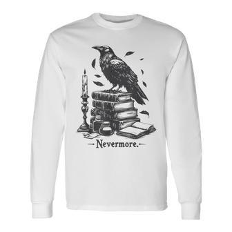 Raven Nevermore Edgar Allan Poe Long Sleeve T-Shirt - Thegiftio UK