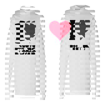 Red Heart I Love Felix Long Sleeve T-Shirt | Mazezy