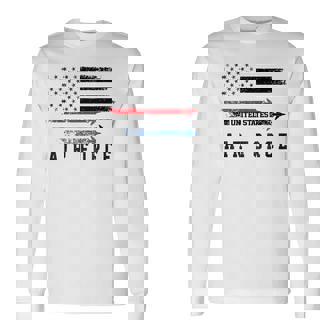 Red White Blue Air Force Flyover Proud American Independence Long Sleeve T-Shirt - Monsterry