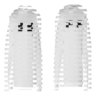 Retro Arcade Game Ghost Eyes Halloween Group Costume Long Sleeve T-Shirt | Mazezy