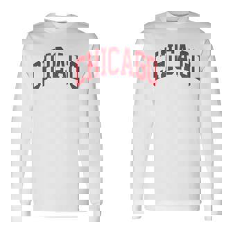 Retro Chicago Throwback Classic Chicago Red Blue Long Sleeve T-Shirt | Mazezy