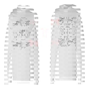 Retro Coquette Pink Girly Dental Hygiene Th Graduation Long Sleeve T-Shirt - Thegiftio