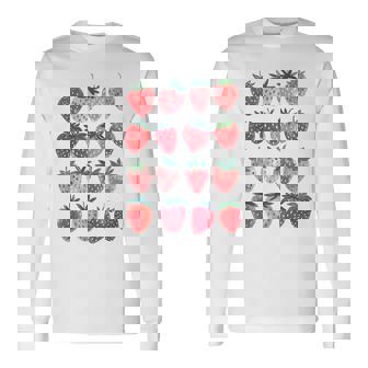 Retro Red Berry Fruit Cottagecore Strawberry Pretty Berry Long Sleeve T-Shirt - Monsterry