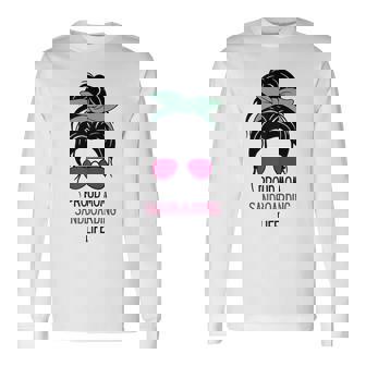 Sandboarding Mom Outfit Messy Hair Bun Long Sleeve T-Shirt | Mazezy