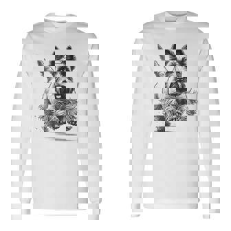 Scottish Terrier Dog Scottie Running Long Sleeve T-Shirt - Monsterry