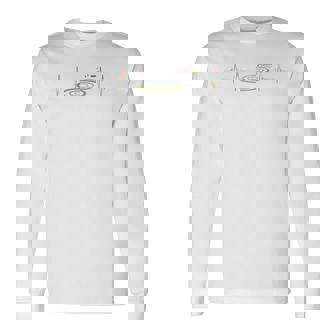 Stone Skipping Heartbeat Retro ECG EKG Raglan Baseball Tee Long Sleeve T-Shirt | Mazezy