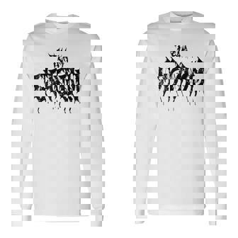 Team Groom But In DeathMetal Font Heavy Music Wedding Day Long Sleeve T-Shirt | Mazezy