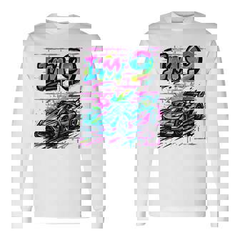 Tengo 9 Años De Edad Graffiti Race Car 9º Cumpleaños Niño Camiseta de manga larga - Regaloses