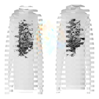 Tigre Arte Animal Árbol Animal Tigre Camiseta de manga larga - Regaloses