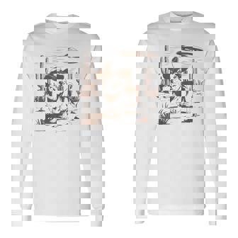 Ufo Corgi Western Alien Vintage 90S Wild West Fun Cowboy Dog Long Sleeve T-Shirt - Monsterry