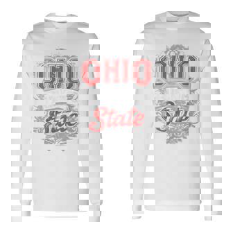 Vintage Ohio Buckeye Home State Long Sleeve T-Shirt | Mazezy