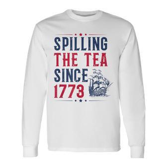 Vintage Spilling The Tea Since 1773 Long Sleeve T-Shirt - Thegiftio UK