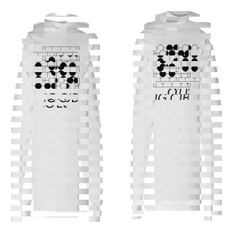 【バックプリント・背中側】囲碁 Igo 碁石 黒白 棋士【部活】クラブ【変なtシャツ屋さん】碁盤 おしゃれ 面白い 長袖tシャツ 長袖Tシャツ - Kawaiitshirt