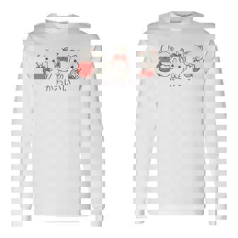 かわいい ねこ さくらんぼ カワイイ 日本風 キャット カートゥーン 長袖Tシャツ - Kawaiitshirt