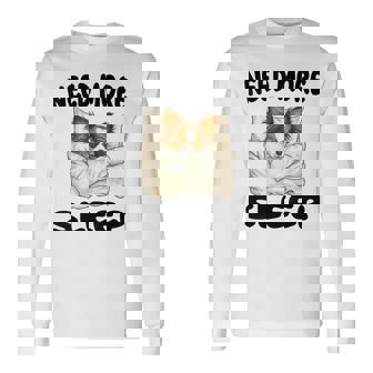 かわいいパピヨンドッグは睡眠パジャマナイトガウンが必要です 長袖Tシャツ - Kawaiitshirt