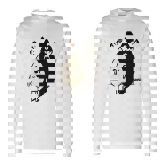 かわいい影モンスター コントラスト イラスト 長袖tシャツ 長袖Tシャツ - Kawaiitshirt