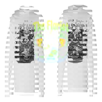 ウィードパンダ コスチューム 大麻好き 喫煙パンダ 「バックプリント」 長袖Tシャツ - Kawaiitshirt