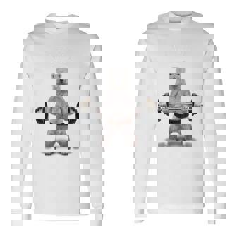 ウェイトリフティング 筋トレ バーベル やる気がないなら家に帰れ 白熊 しろくま 長袖Tシャツ - Kawaiitshirt