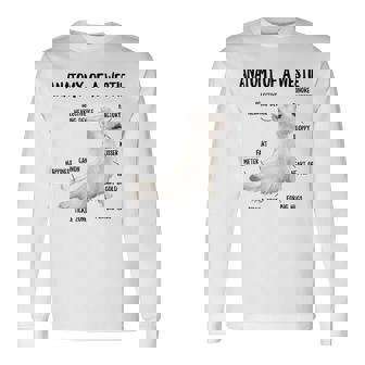 ウエスト・ハイランド・ホワイト・テリア犬の子犬ウェスティの解剖学 長袖Tシャツ - Kawaiitshirt