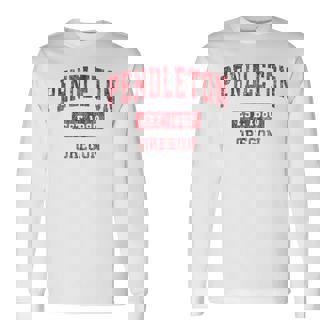 オレゴン州ペンドルトンビンテージスポーツデザインレッドデザイン 長袖Tシャツ - Kawaiitshirt