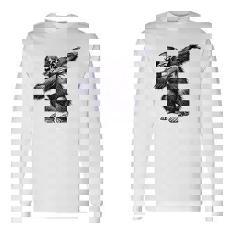 サングラスをかけたダブダンスを踊るチンパンジー猿 長袖Tシャツ - Kawaiitshirt