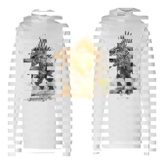 スピノサウルス 恐竜モチーフ イラスト スピノサウルス 長袖Tシャツ - Kawaiitshirt