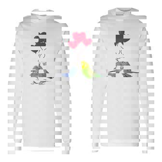 セキセイインコ、面白い鳥、楽しい、セキセイインコ 長袖Tシャツ - Kawaiitshirt