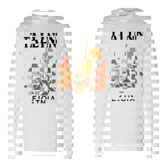 タリン エストニア 中世 旧市街 ヴィンテージ レトロ エストニア 長袖Tシャツ - Kawaiitshirt