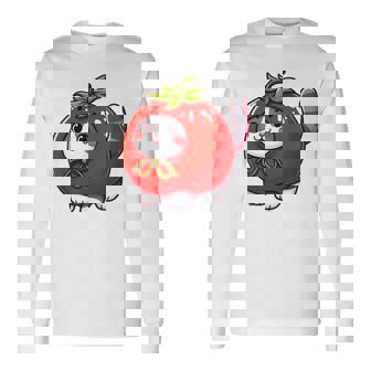 トマトの猫 コスチューム 長袖Tシャツ - Kawaiitshirt