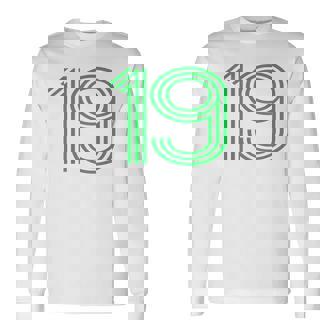 ナンバー19シャツ レトロユニフォーム ヨーロッパスタイル バックプリントジャージ 長袖Tシャツ - Kawaiitshirt