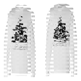 バイク オリジナル作品 タトゥーバイカーv650-Twin Cafe 長袖Tシャツ - Kawaiitshirt